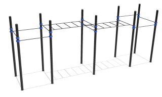 Classic 2-level monkey bars & 6 pull-up bars Classic 2-level monkey bars & 6 pull-up bars